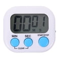 thumbnail image 1 of Temporizador de cocina digital con potente imán, cuenta atrás y cuenta atrás electrónica, alarma sonora, sin pilas (blanco), 1 of 7
