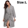thumbnail image 1 of Nightgown Robe Soft Absorbent Lightweight Long Kimono Waffle Hotel/Spa Cotton Bathrobe, 1 of 9