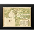 thumbnail image 2 of Vinckeboons, Joan 24x18 Black Modern Framed Museum Art Print Titled - Map of New York City Region - Manatvs gelegen op de Noot Riuier, 1639, 2 of 5