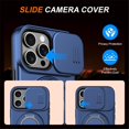 thumbnail image 3 of Slide Privacy Lens Phone Case for Apple iPhone 13 Pro Max / 12 Pro Max Built-in Magnetic Ring 360° Rotatable Metal Kickstand Hard PC Soft TPU Shockproof Protective Case, 3 of 8