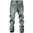 thumbnail image 3 of Usaibhir 5-13T Boys and Teen Zipper Skinny Fit Ripped Jeans Pants Kids Outdoor Destroyed Distressed Stretch Washed Denim Jeans Pants, 3 of 3
