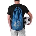 thumbnail image 4 of Mgaxyff Basketball Football Soccer Sports Training Exercising Mesh Backpack Shoulder Drawstring Bag, Drawstring Bag, Drawstring Ball Bag, 4 of 8