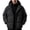 Black, variant on Mens Winter Jackets Solid Color Hooded Full Zip Loose Fit Warm Pockets Outerwear for Winter Outdoor and Mountain Skiing Hiking Work