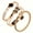Rose Golden, variant on 3pcs combination Women's western style stainless steel bracelet with Roman numeral design gold-plated 18K gold heart-shaped rhinestone combination bracelet, gift giving party decoration bracelet