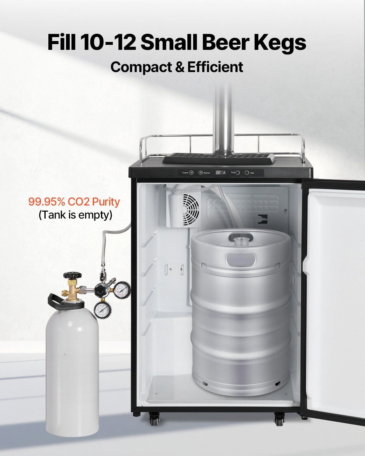 10 lb Aluminum CO2 Tank Cylinder - DOT Approved CGA320 Valve Gas Cylinder for Kegerators, Homebrew Beer, Soda Carbonation & Aquarium Use (New, Lightweight Alloy Construction)