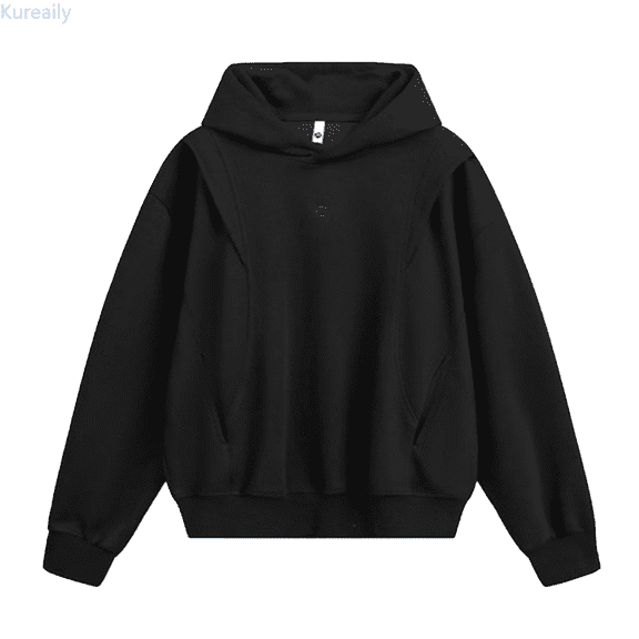 Kureaily Men's Casual Hoodie Streetwear Korean Style Oversized Pullover Sweatshirt Long Sleeve Comfortable Hooded Jacket For Daily Wear Mens Hooded Sweatshirt