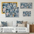 thumbnail image 4 of Designart Abstract Geometric framed wall art decor, Geometric framed wall art, Endless Blue and White Geometry I , Blue Modern Gold framed wall art, 40x30 inches Gold Frame, 4 of 5