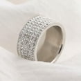 thumbnail image 4 of Five Rowes White CZ Stainless Steel Band Womens Silver/Gold/Black Ring Size 6-11, 4 of 6