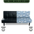 thumbnail image 4 of Xixirimido Christmas Snowman Blue Pattern Futon Cover Armless Sofa Covers Sofa Bed Covers Stretch Futon Couch Cover Sofa Slipcover Washable Furniture Protector, 4 of 8