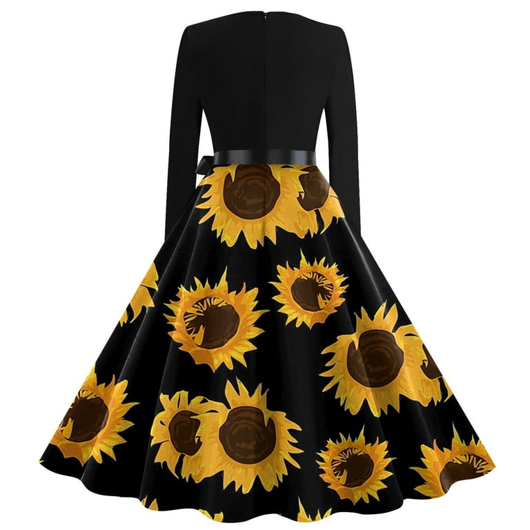 新品タグ付Sunflower-printed Midi Dress herlipto Sunflower-Printed Midi Dress M