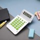 thumbnail image 2 of Calculator, 8-Digit Novel Twist Screen Basic Desktop Calculator, Standard Function Creative Design Office/Home/School (Silver), 2 of 5