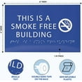 thumbnail image 3 of ADA CENTRAL SIGNS - 6" X4" Smoke Free Building Sign - ADA Compliant Tactile Graphics Grade 2 Braille Text | No Smoking Wall Mount Plastic Signs for Offices, Private Businesses, Schools & Restaurants, 3 of 7