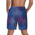 thumbnail image 2 of Lsque Mens Swim Trunks Ireworks In The Night Sky Pattern - Bathing Suit Compression Liner - Beach Swim Shorts Swimwear - (S-3XL) - Stretch Quick Dry -Small, 2 of 9