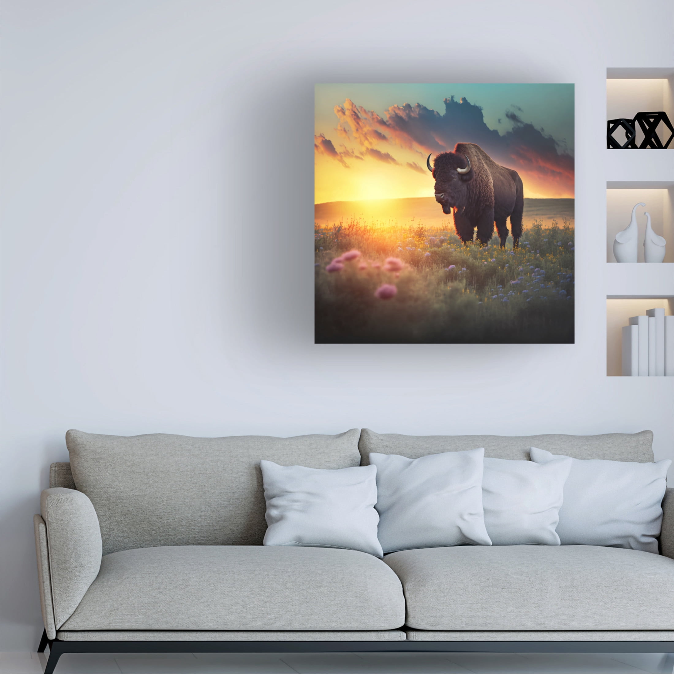 Canvas Wall Art - Ray Heere 'North American Wildlife 58' Wall Art for Living Room, Bedroom, or Office Décor by Trademark Fine Art - 18 x 18 Inches