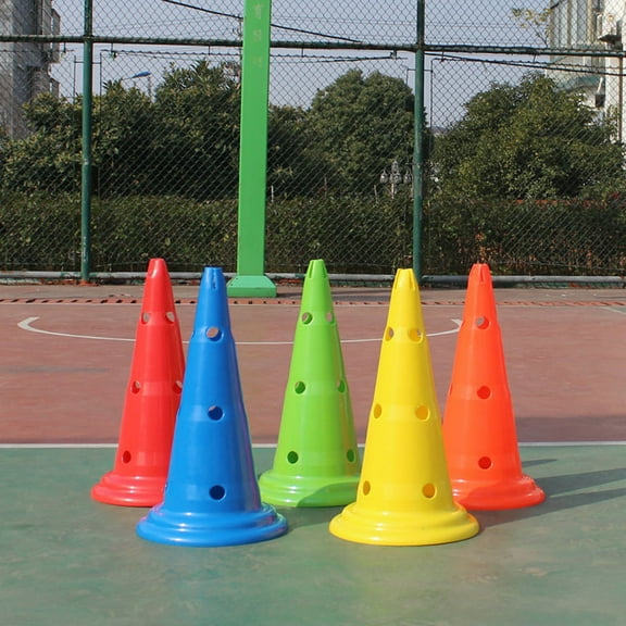 GOOHOCHY Yellow Sports Cones for Football Training Made of LDPE Stand Steadily Suitable for Various Activities 50cm