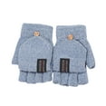thumbnail image 1 of Knitted Warm Convertible Flip Mittens for Men Wool for Winter Sports with Touchscreen Compatibility, 1 of 4
