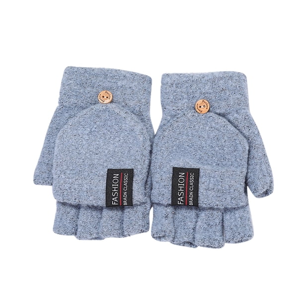 Manoplas Convertibles De Punto Cálidas Sin Dedos Para Hombre Guantes De Invierno Para Hombre Guantes Y Manoplas De Punto Con Dedos Medios