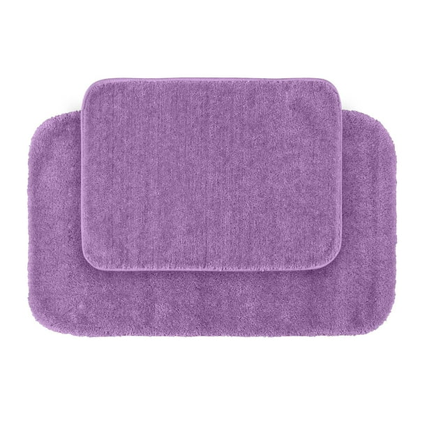 2 Piece Traditional Soft and Plush Nylon Washable Bathroom Rug Set