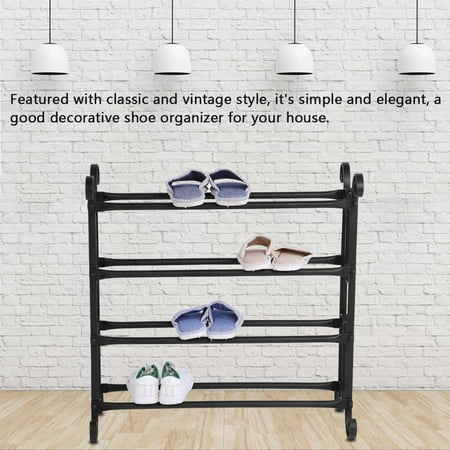 Shoe Rack Hurrise 4 Tier Iron Shoe Organizer Holder Vintage Style