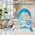 thumbnail image 6 of Howayme Ribbed Mini Oven Mitts 2-Pack Set, 5.5"x8.5", Teal Mandala Printed, Heavy Duty Cotton, Non-slip Heat Resistant Soft Silicone Oven Mitts with Hanging Loop for Cooking Kitchen Decor, 6 of 7