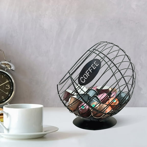 Metal Coffee Pod Holder, Large Capacity Coffee Organizer for Counter, Coffee Station Organizer, Coffee Bar Decor, for Organizing and Storing Coffee Pods
