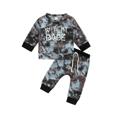 

Huakaishijie Baby Boys Halloween Costumes Tie Dye Long Sleeve Top and Pants Sets