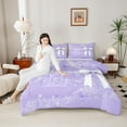 thumbnail image 4 of Manfei Personalized Bowknot Initial E Girl 2pcs Bedding Comforter Set,Chic Flower Butterfly Twin Comforter Sets,Dreamy Princess Breathable Bedding Set,Bling Glitter Home Decor,Reversible, 4 of 8