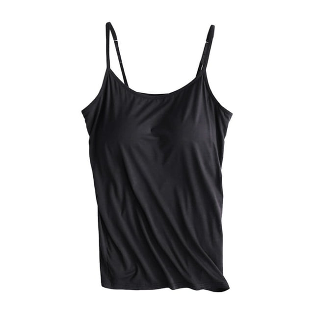 Chest Cushion Suspender Tank Top - No Steel Ring, Ribbed Elastic Design for Casual/Sports - S-XXL