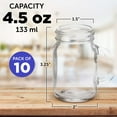 thumbnail image 5 of Mason Jar with Handle Set 4.5 oz. Set of 10, Bulk Pack - Sampler Glasses, Glass Jars for Overnight Oats, Candies, Fruits, Pickles, Spices, Beverages - Clear, 5 of 5