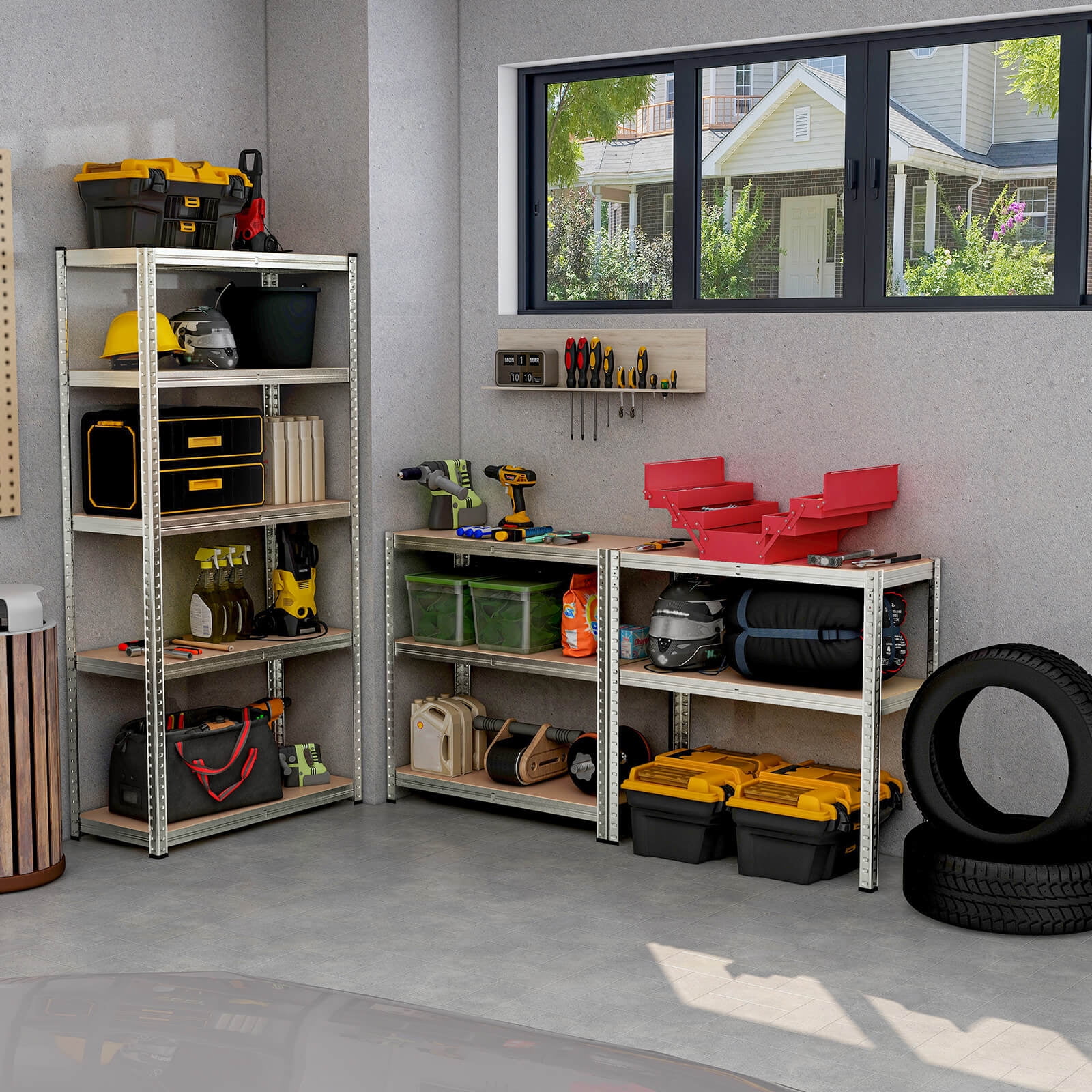 Étagère De Rangement à 5 Niveaux Pour Garage, étagère De Rangement Robuste En Métal, étagères De Rangement Et De Rangement Réglables, étagères En Métal Robuste, étagères En Métal Pour Entrepôt