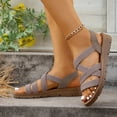 thumbnail image 5 of Rokment Women's Platform Wedge Strappy Fisherman Sandals Comfortable Elastic Orthopedic Low Arch Support Slip on Walking Summer Shoes for Vacation Travel Khaki Size 8.5, 5 of 7