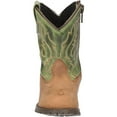 thumbnail image 3 of Kid'S Hopalong Brown Distress/Green Crackle Leather Cowboy Kids Boot, 3 of 7
