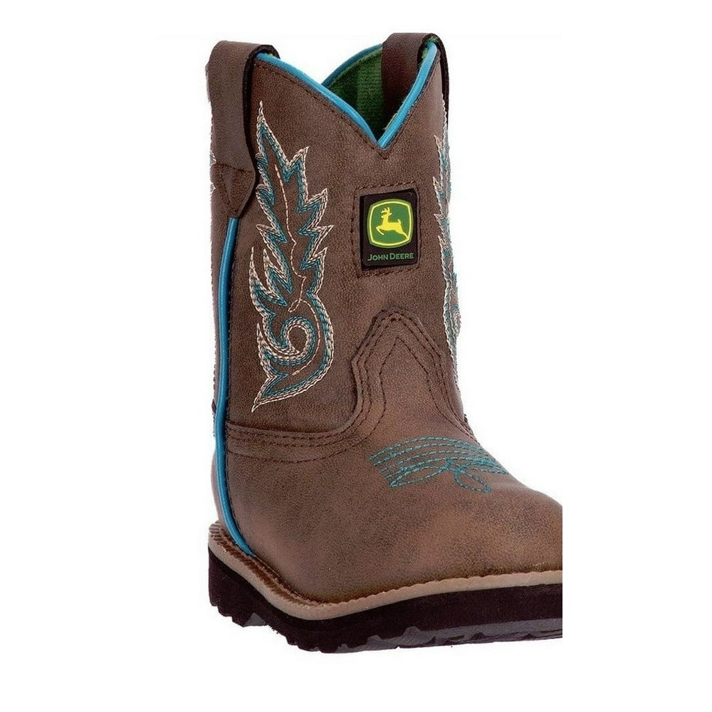 John Deere John Deere Western Boot Boy Kids Round Toe Distressed