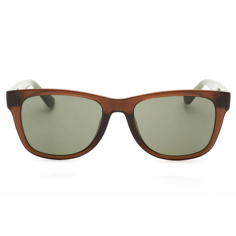 Lacoste Unisex Sunglasses, Brown Plastic Frame, Green Lens