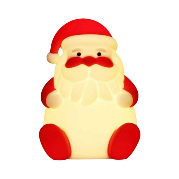 tkerinse Silicone Christmas Santa Night Light, Soft Santa Light with RGB Modes, Cute Christmas Lamp SantaClaus Bedside Touch Lamp, Tap Control LED Lamps for Nursery Bedroom Xmas Decor