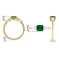 thumbnail image 5 of Rosec Jewels Lab Grown Emerald Ring with Diamond Accent - 8 mm Asscher Cut Emerald Engagement Ring for Women - AAAA Quality, 10K Yellow Gold, US 11.50, 5 of 9