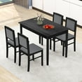 thumbnail image 2 of Gymax 5 PCS Dining Table Set for 4 w/Rubber Wood Legs Upholstered Seat Padded Backrest Gray, 2 of 10