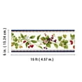 thumbnail image 3 of Trimz Floral and Berry Wallpaper Border - Ivy Leaf and Fruits Design - Red, White, Blue, Green - 15' L x 6" W, 3 of 8