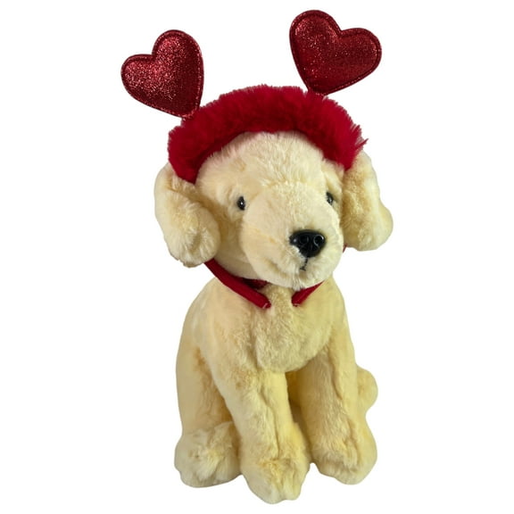 FAO Schwarz 12" Sparklers Plush Labrador Dog Stuffed Animal & Removable Headband