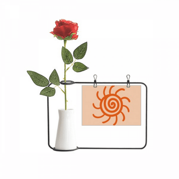 Sun Sunshine Peinture à la Main Orange Fleur de Rose Artificielle Suspension Vases Décoration Bouteille