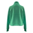 thumbnail image 5 of Baberdicy Quarter Zip Pullover Women, Women's Stand up Collar Half Zip Hem Drawstring Casual Fleece Hoodie Pullover Sweaters for Women Green, 5 of 6