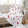 thumbnail image 6 of Camping Quilt Ultralight 70*55in Flannel Fabric Ultra-soft, Warm and Lightweight Camping Blanket Packable Fluorescent Blanket Minimalist Holiday Gifts Cane Sugar and Snowflakes, 6 of 8