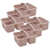 Teacher Created Resources Plastic Storage Caddy, Light Mauve, Pack of 6