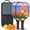 Black, variant on Pickleball Paddles Set Of 2, Fiberglass Surface, Vintage Floral Print, 4 Balls & Bag