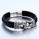 thumbnail image 3 of Pulsera Vikinga Negra Para Hombre, Pulsera Vintage De Cuero Pu, Accesorios De Ropa Duraderos Guardurnaity AP007018-02, 3 of 6