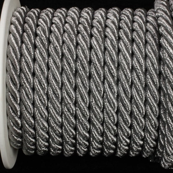 The Ribbon People Cloud Gray Braided Cording Wired Craft Ribbon 0.25" x 16 Yards