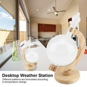 Fdit Forecaster Barometer, Creative Weather Predictor,Storm Glass Creative Globe-Shaped Storm Glass Bottle Desktop Weather Station Weather Predictor