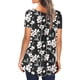 thumbnail image 4 of Gibobby Camiseta de Manga Corta con Cuello en V Verano mujer manga corta cuello en V estampado Floral botones Up camisetas Tops túnica Casual blusas camiseta(Negro,G), 4 of 5