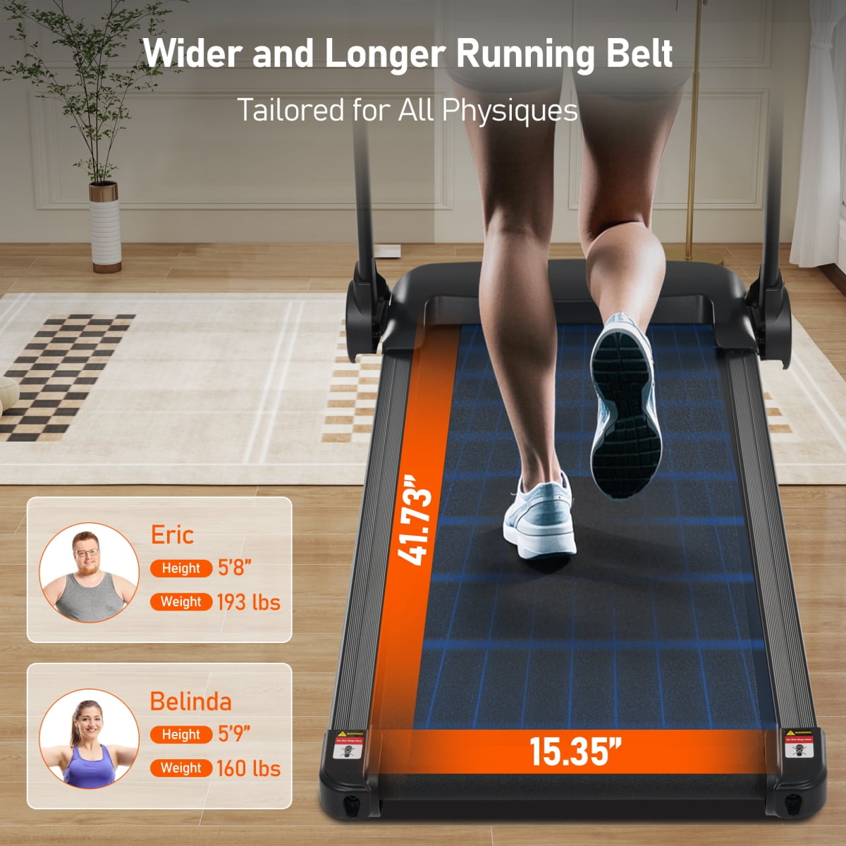 Treadmill with Incline, 3.0HP Quiet Foldable Treadmills for Home, 10.0MPH 300 LBS Weight Capacity Home Exercise Equipment Treadmills with Heart Rate Sensors,Type C&USBCharge Station ,Bluetooth