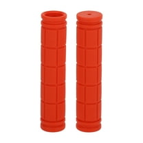 Unique Bargains Bike Handlebar Grips Covers 120mm Long Soft Bicycle End Grips Protector Orange 1 Pair